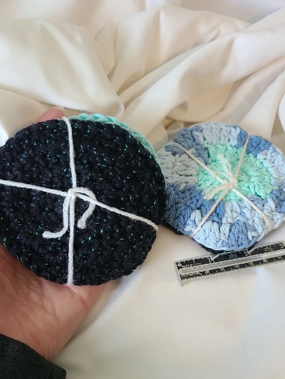 Handmade Crocheted Exfoliating Face Rounds By Grey Dove Creations NWOT